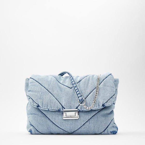 The Designer Denim Puffer Bag