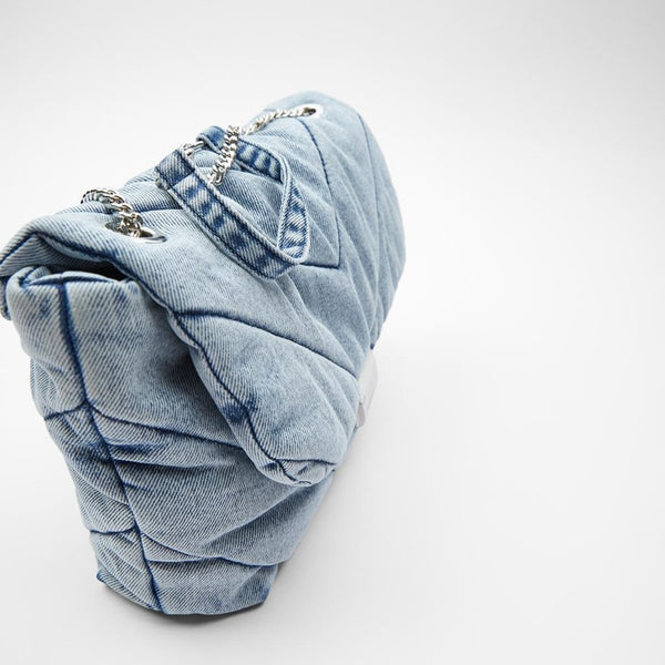 The Designer Denim Puffer Bag