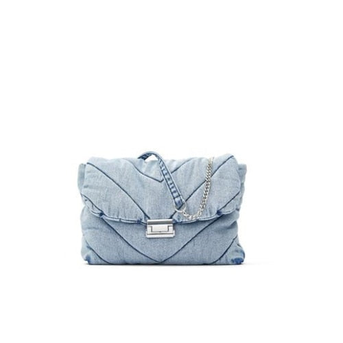 The Designer Denim Puffer Bag